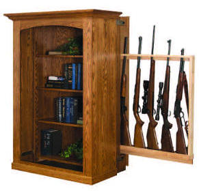 Pennsylvania Amish Hardwood Gun And Curio Display Cases