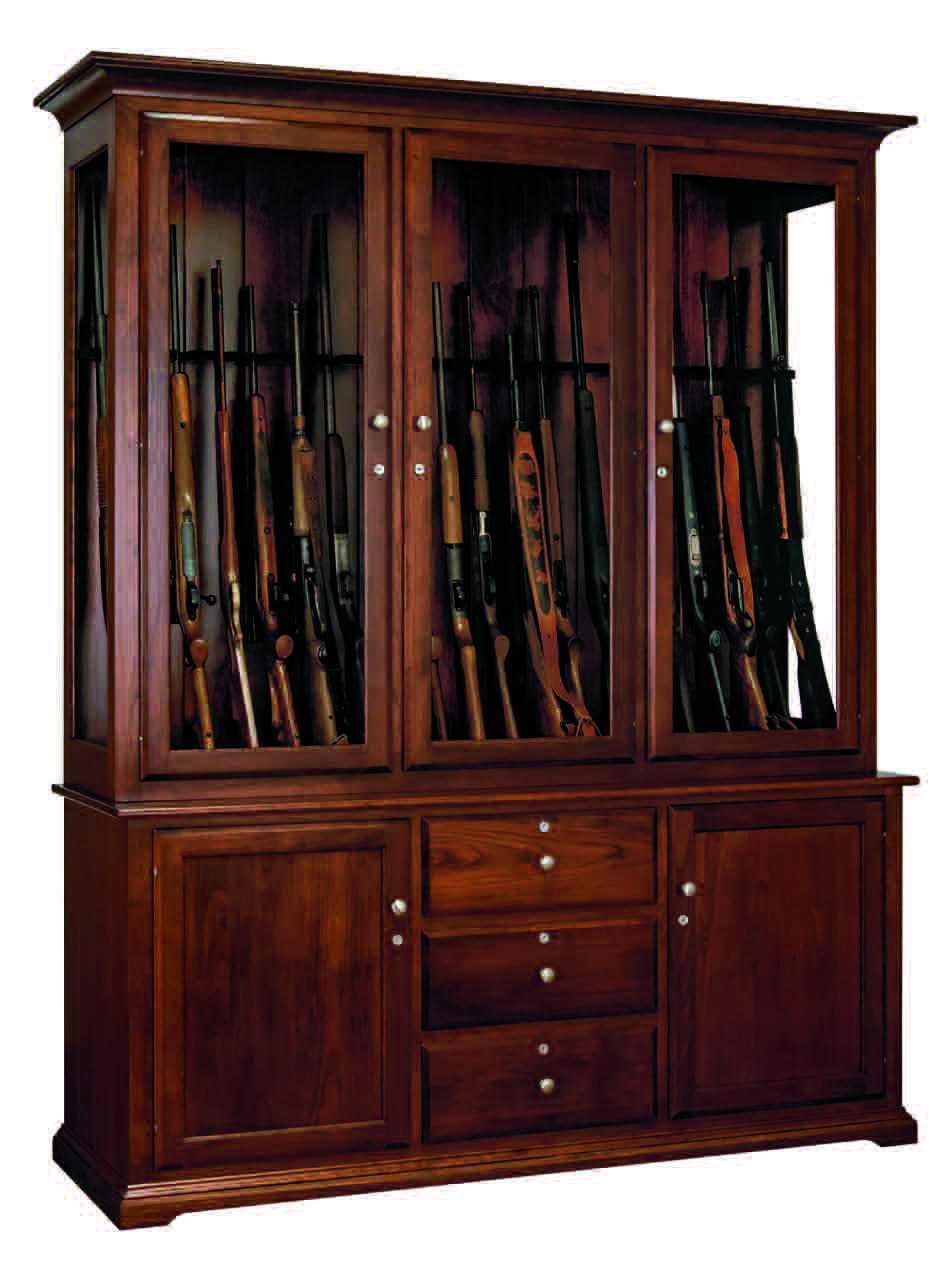 Lancaster Pennsylvania Amish Crafted Hardwood Gun Display Cases