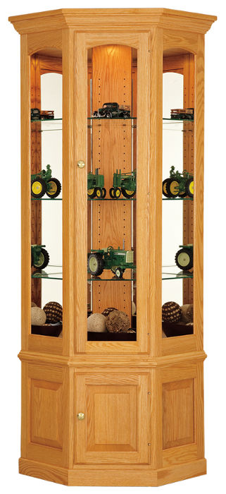 Pa Amish Crafted Hardwood Corner Curio Display Cabinets