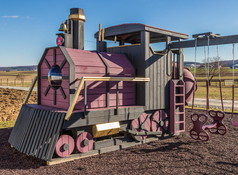 steam train swingset