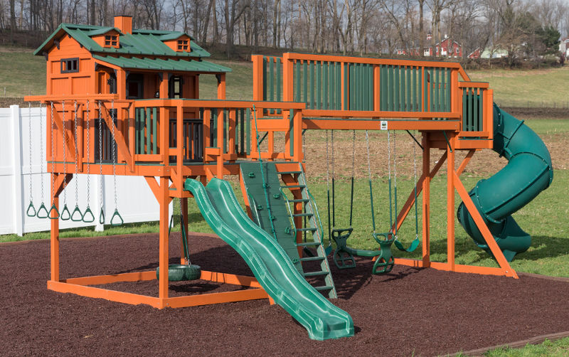 custom playhouse swing set