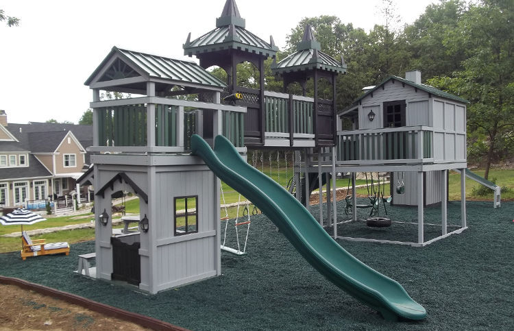 Amish Custom Built Swingset Swingsets Playhouse Playgrounds