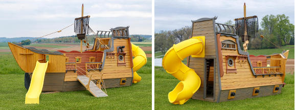 wooden pirate ship playset