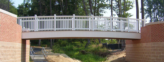 vinyl footbridge installation