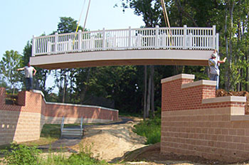 vinyl footbridge installation