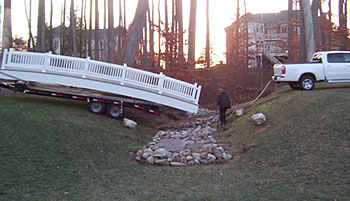 vinyl footbridge installation