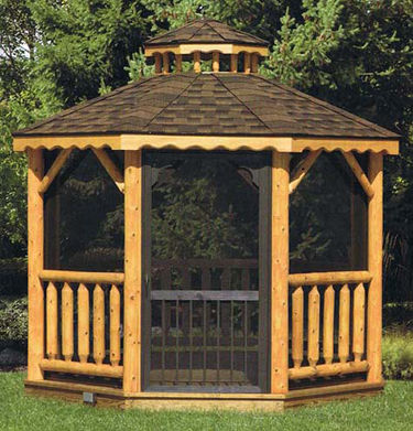 Country Lane Amish Vinyl and Wood Garden Gazebo