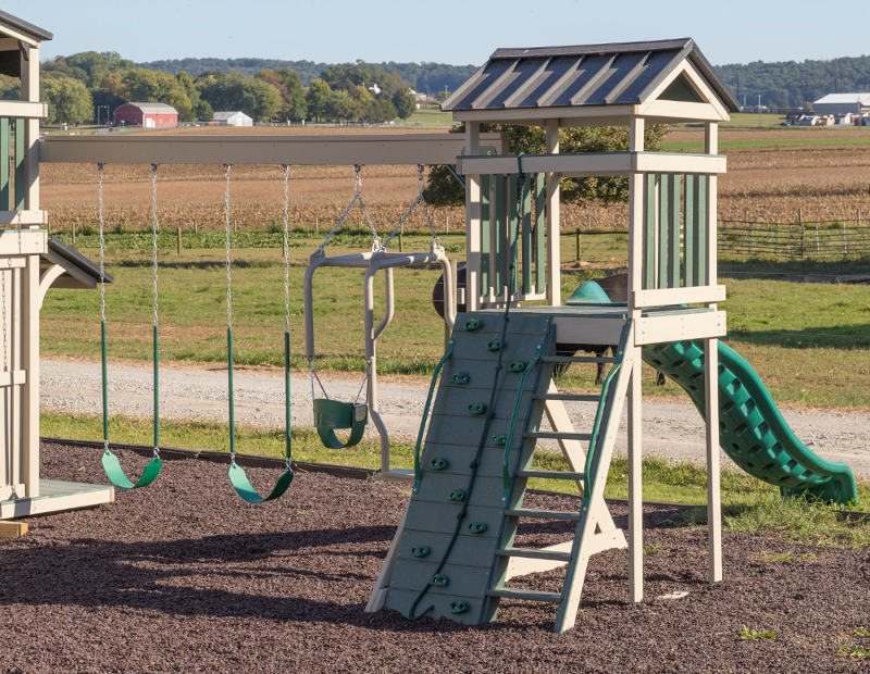 Pennsylvania Amish Built Large Children s Play House Swingset